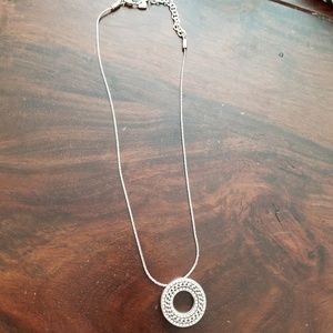 Brighton Silver Rhinestone Circle Necklace
